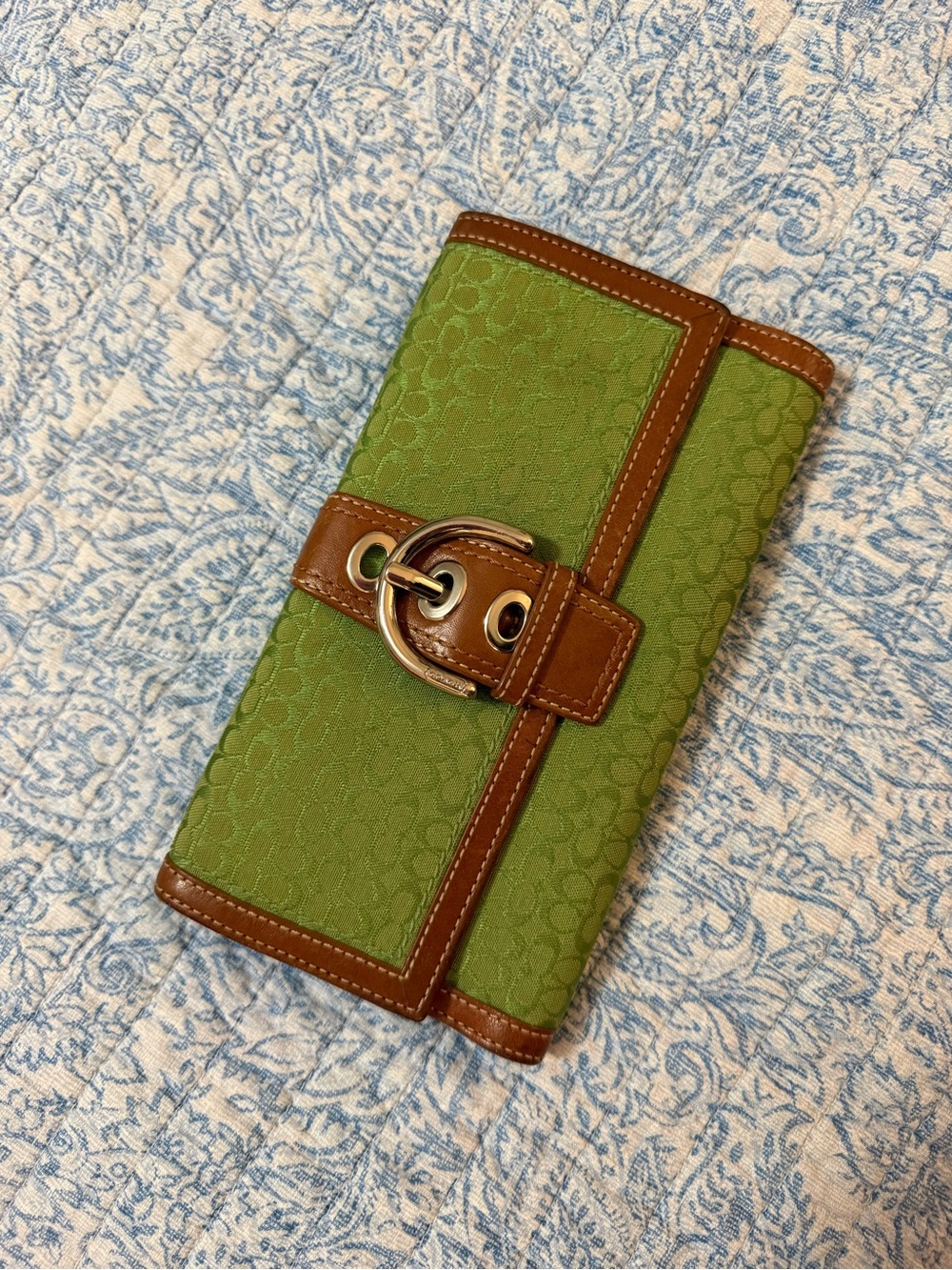 Coach Soho Rare Green Signature C Monogram Trifold Wa… - Gem